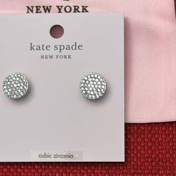 NWT Kate Spade silver and cubic zirconia stud earrings - Picture 3 of 5